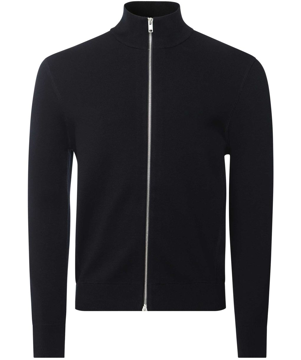 フレッドペリー Zip-Through Cardigan Ribbed Sleeve Zip Through Cardigan - Court Green | Men's Knitwear