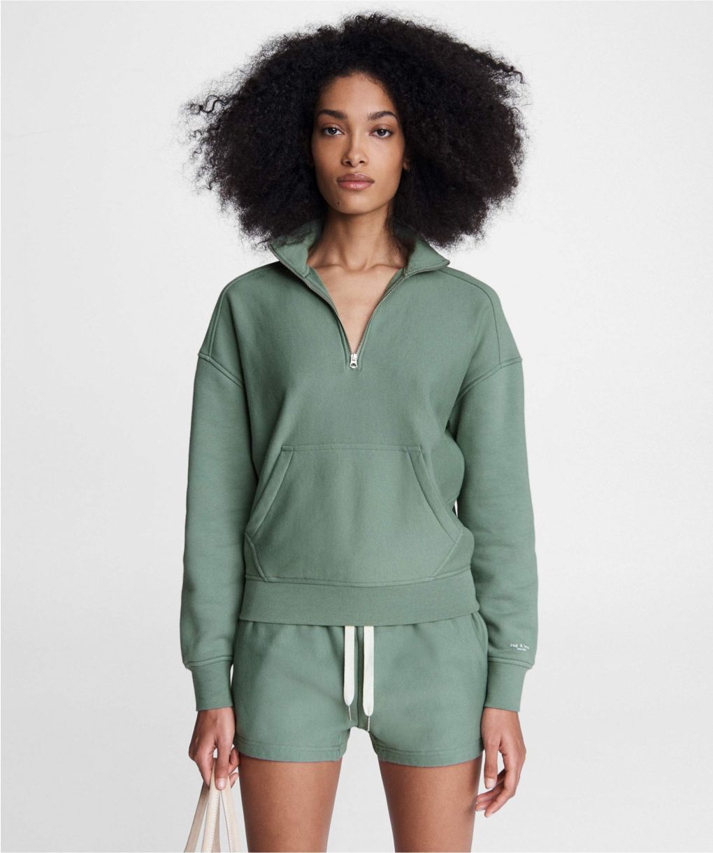 Rag and Bone Green City Half Zip Terry Pullover | Jules B