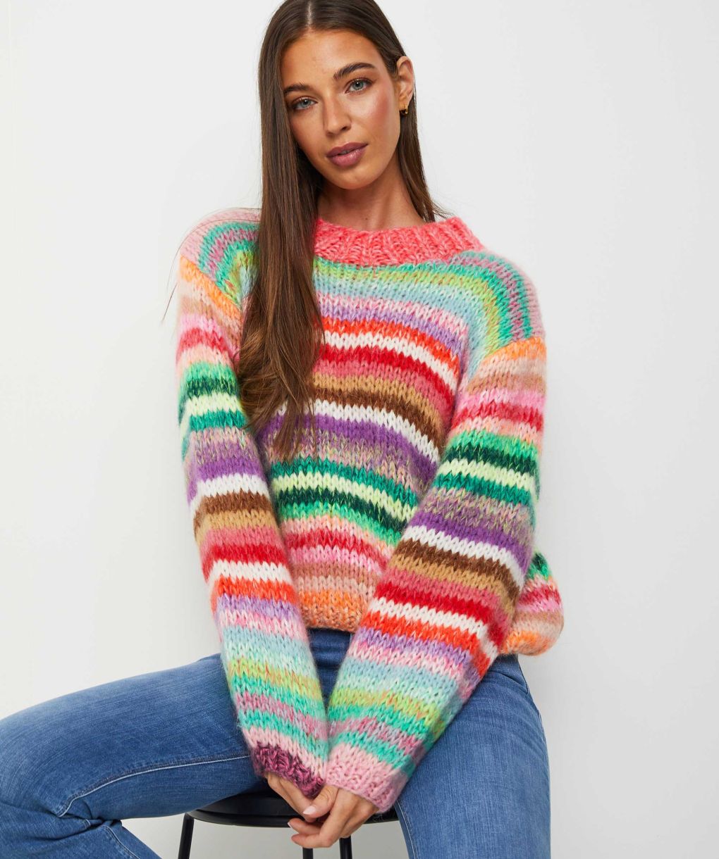【COSYHARU】Arc Mohair Stripe Knit COSYHARU】Arc Mohair Stripe Knit (COSYHARU/ニット・セーター