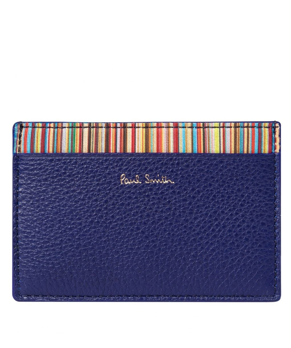 Paul Smith Blue Leather Signature Stripe Card Holder | Jules B