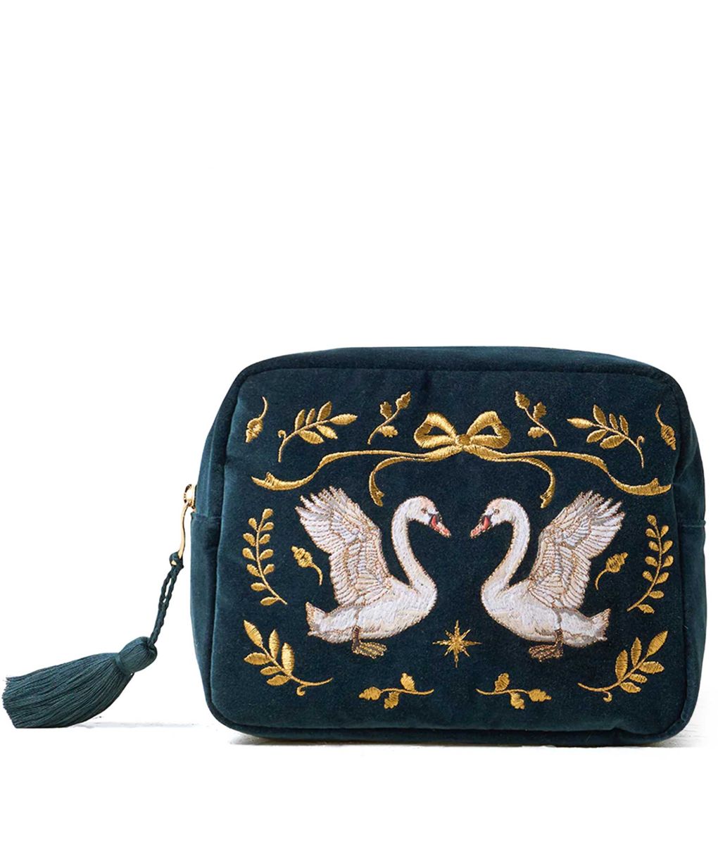 Elizabeth Scarlett Majestic Swans Wash Bag | Jules B