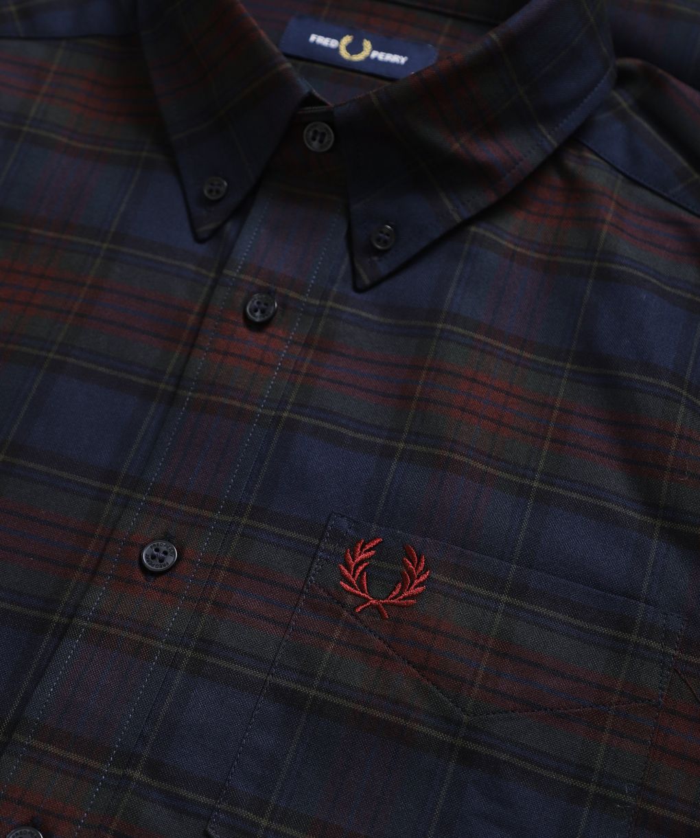FRED PERRY TARTAN SHIRT ネイビー 半袖 FRED PERRY TARTAN SHIRT ネイビー 半袖