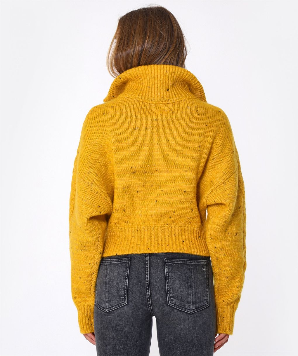 GANNI Yellow Cable Knit Cropped Sweater | Jules B