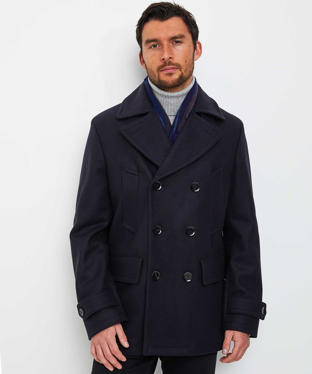 Belstaff Navy Wool Cashmere Milford Peacoat Belstaff Navy Wool Cashmere Milford Peacoat