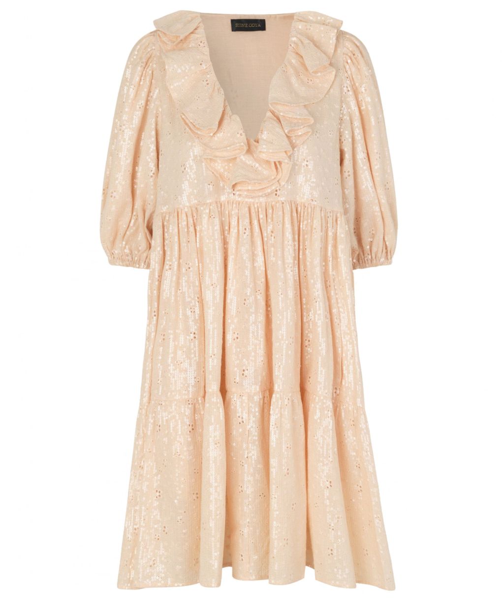 Stine Goya Orange Imperio Frill Organic Cotton Dress | Jules B
