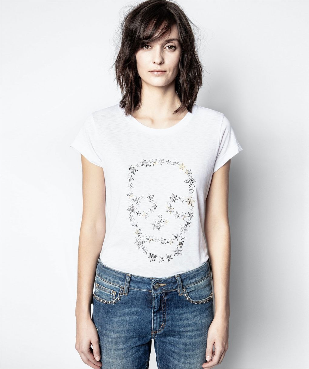【関税込み】Cloe Hc Skull Strass T-Shirt - Zadig & Voltaire Zadig & Voltaire Skull Strass Short-Sleeve T-Shirt | Neiman