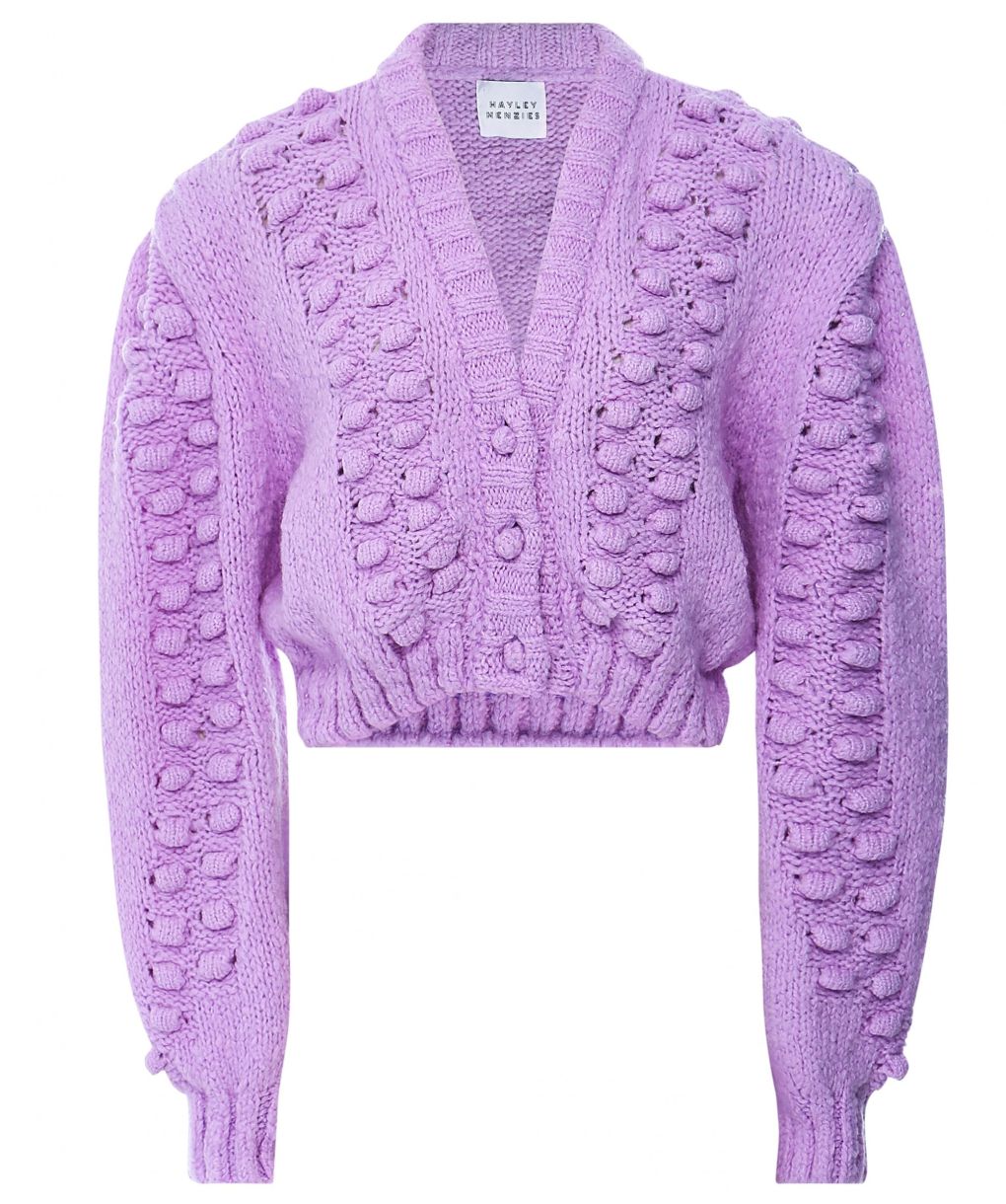 Hayley Menzies Purple Alpaca Cropped Cardigan | Jules B