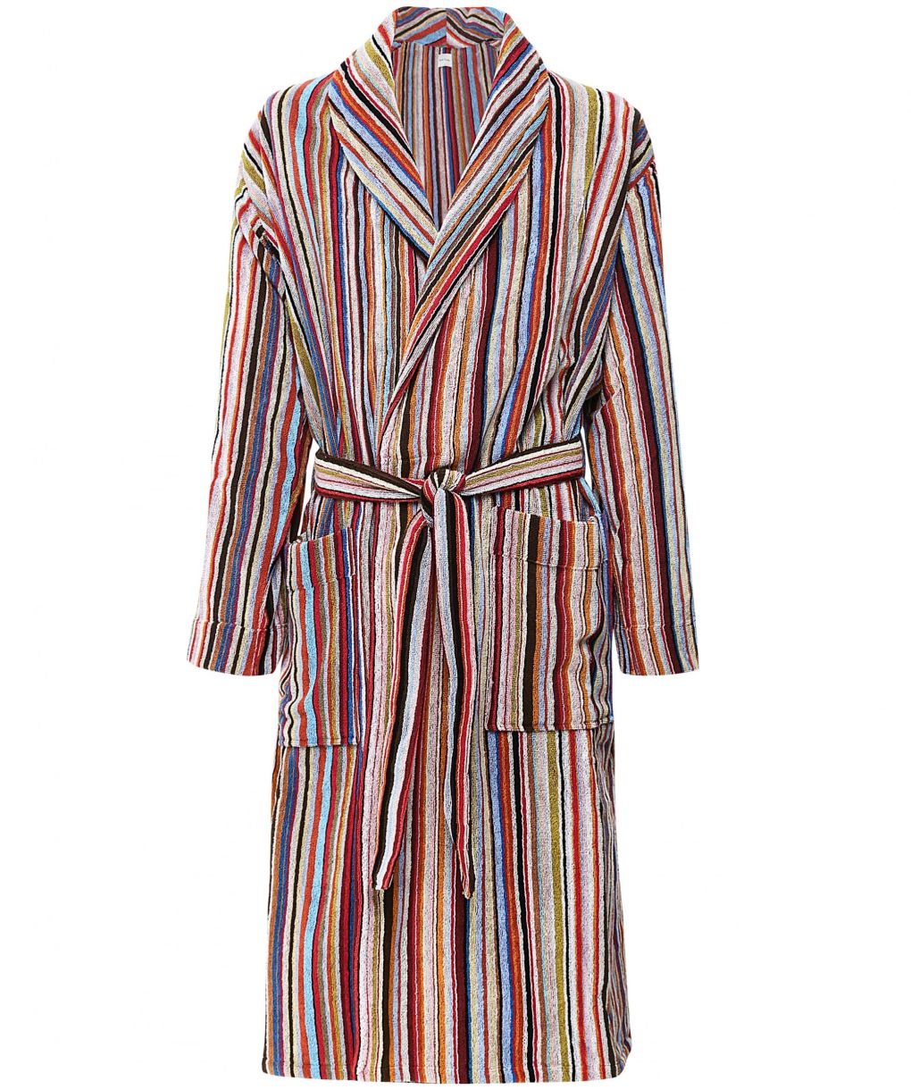 paul smith cotton dressing gown Paul Smith Men's Artist Stripe Towelling Dressing Gown Robe