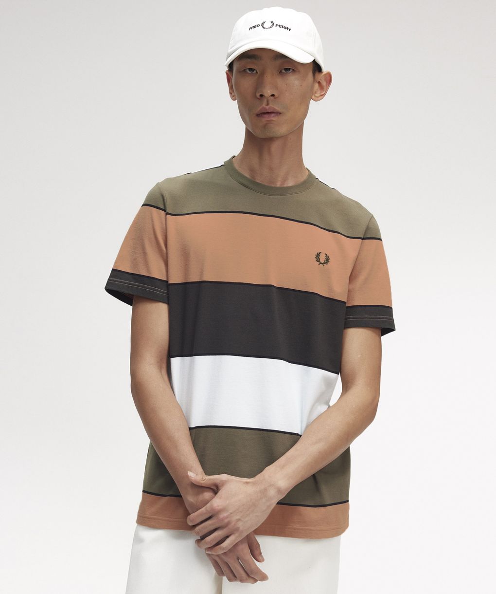 Fred Perry Light Rust Bold Stripe T-Shirt | Jules B