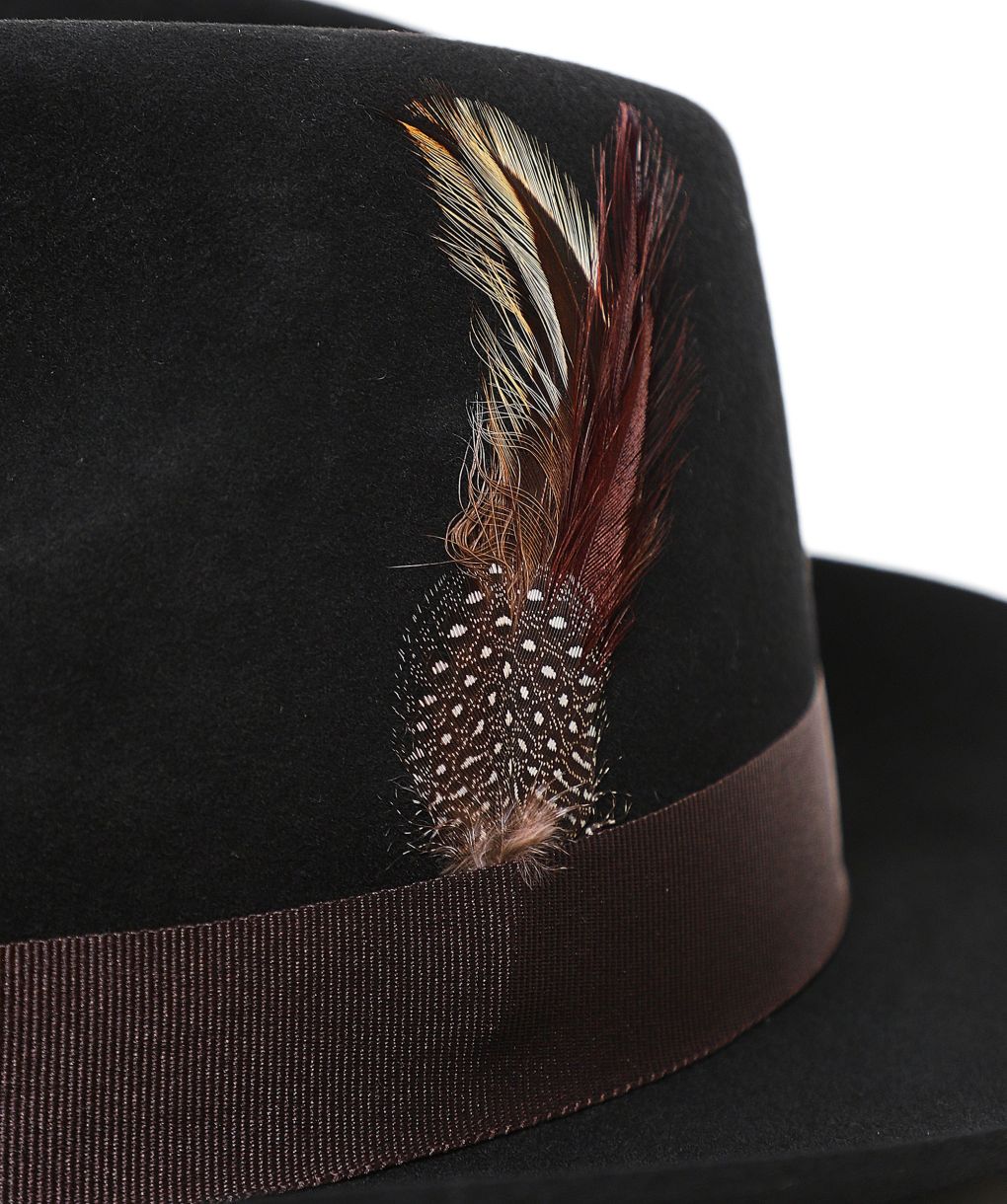 PAUL SMITH Burgundy Hat with Feather Accent Corduroy Feather Cap – Smith + Trade Mercantile main image 2