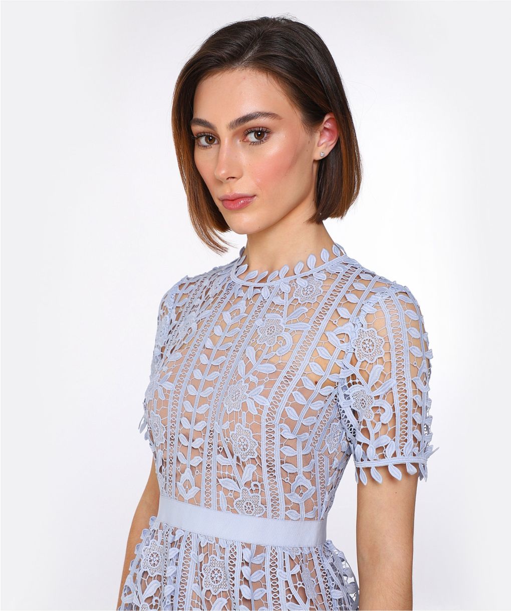 blue guipure lace dress Navy Blue Guipure Lace