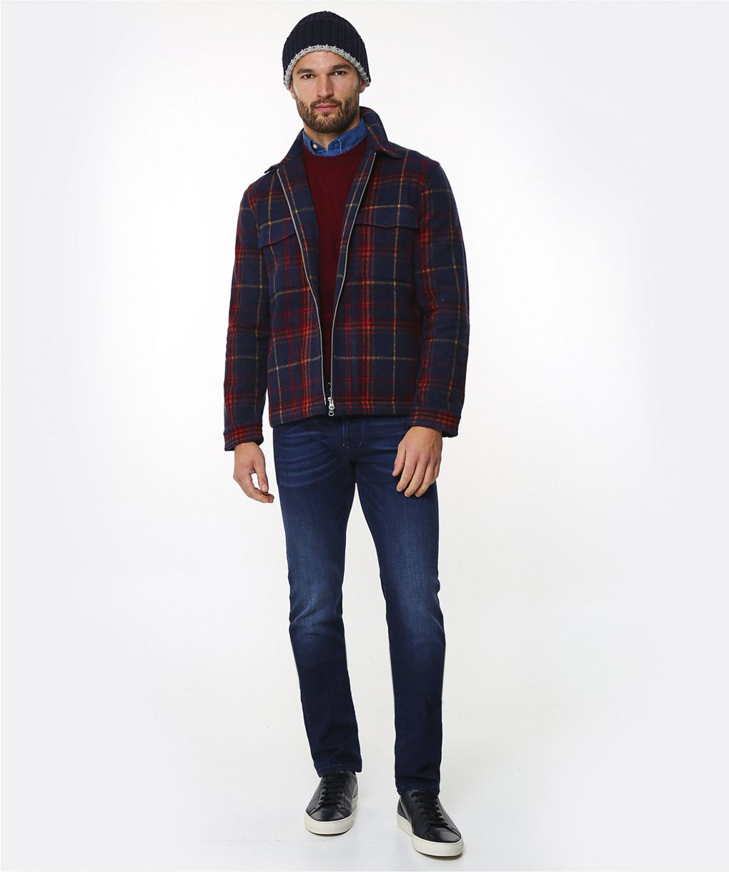 GANT Wool Zip-Through Check Overshirt | Jules B