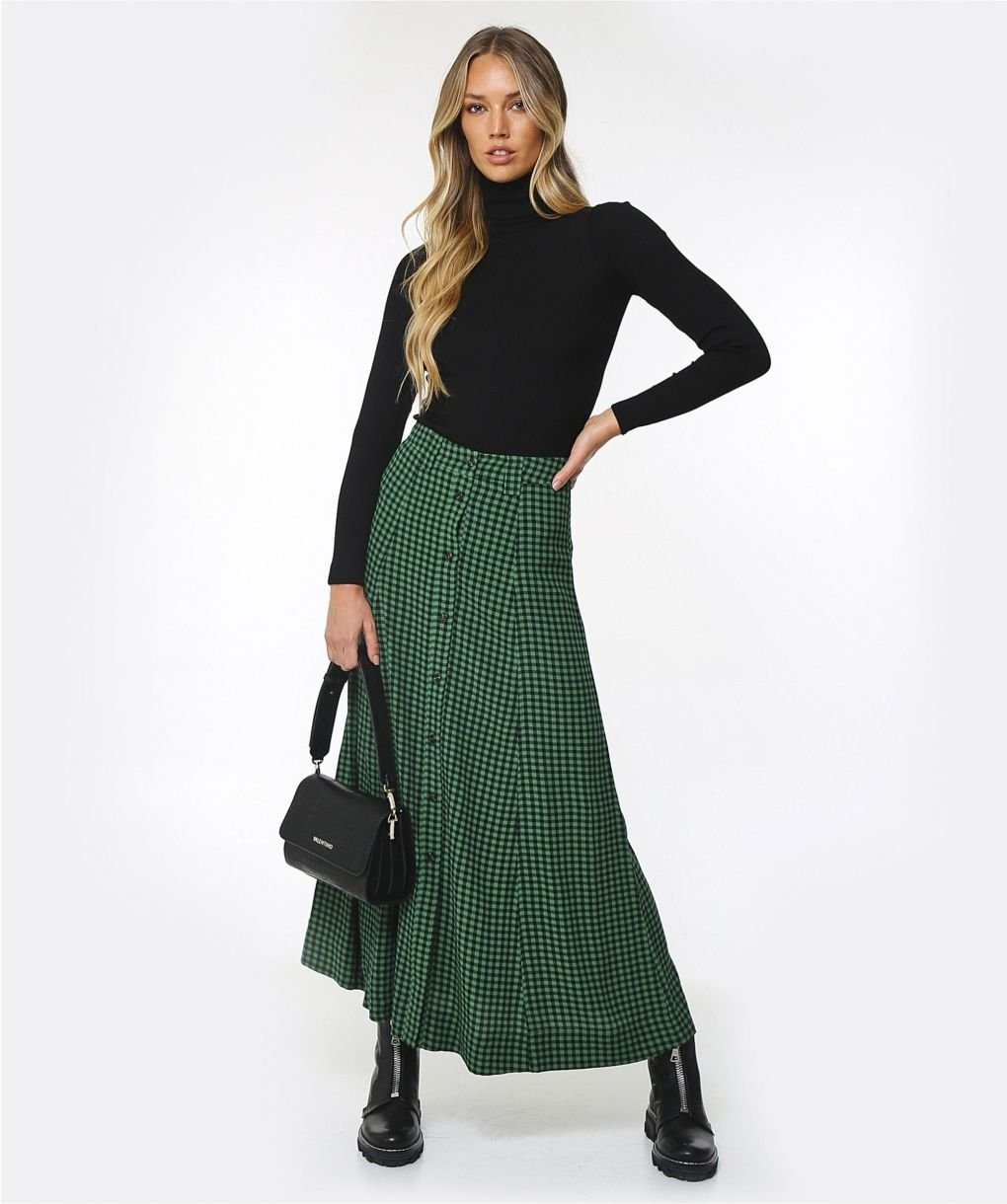 スカート GANNI Woman Skirt Green T4169 272 Ganni Velvet Sequins skirt T4169 green – Marjon Snieders