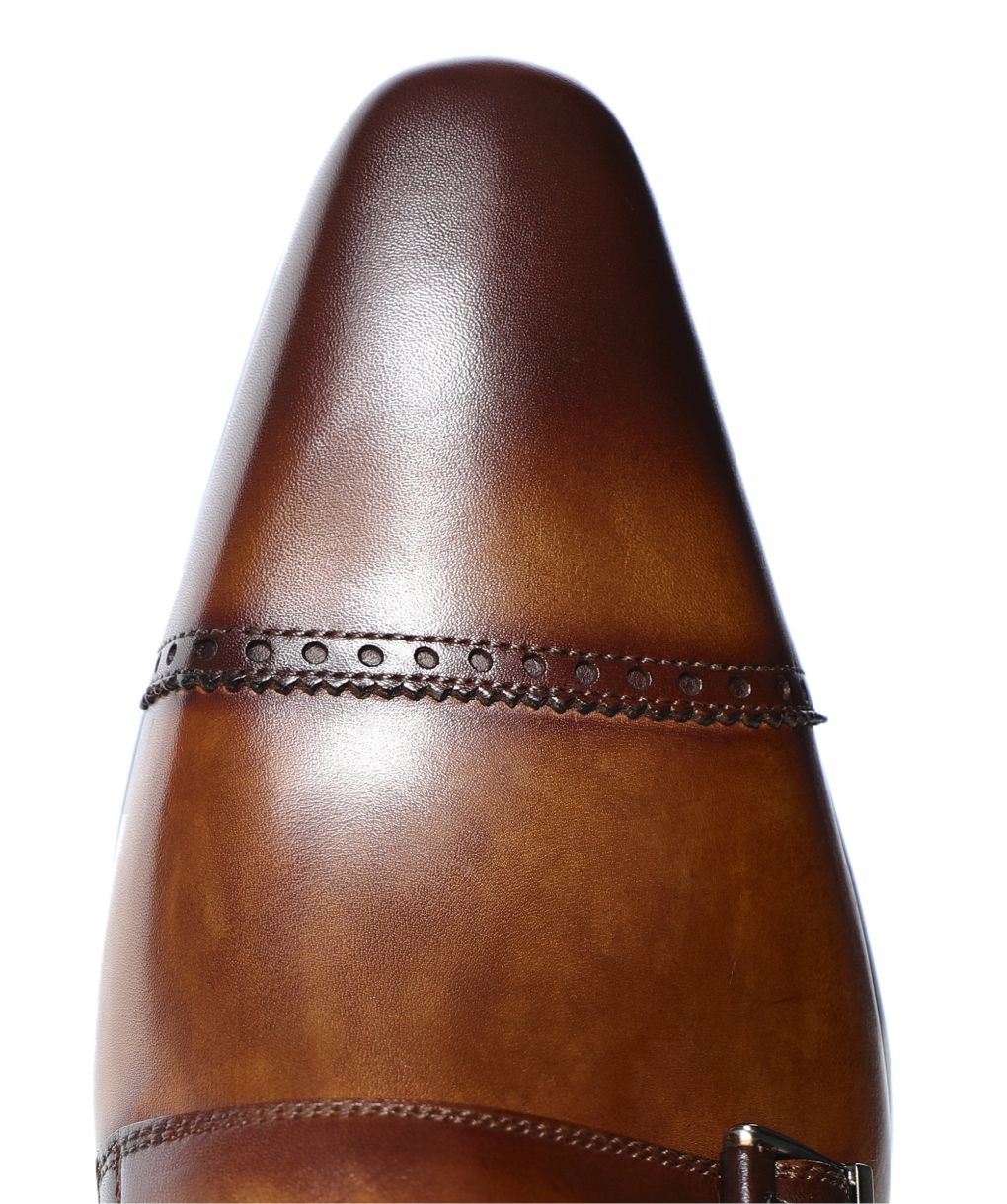 Magnanni Brown Leather Double Monk Strap Shoes | Jules B
