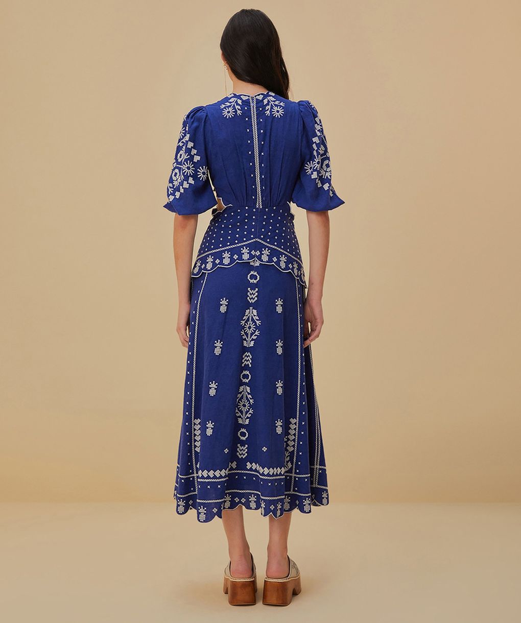 green emerald velvet dress Farm Rio Provisório 3D Rose One-Shoulder Midi Dress main image 1