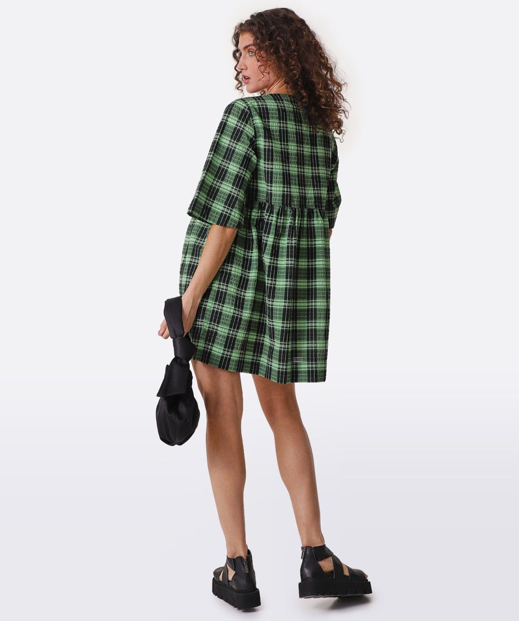 ganni green dress Drapey Maxi Dress
