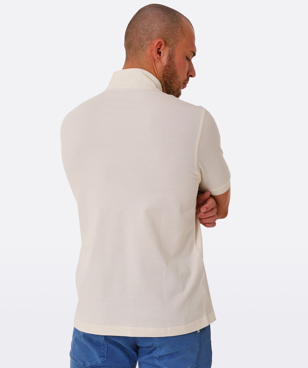 Fred Perry Ecru Rib Insert Zip Polo | Jules B