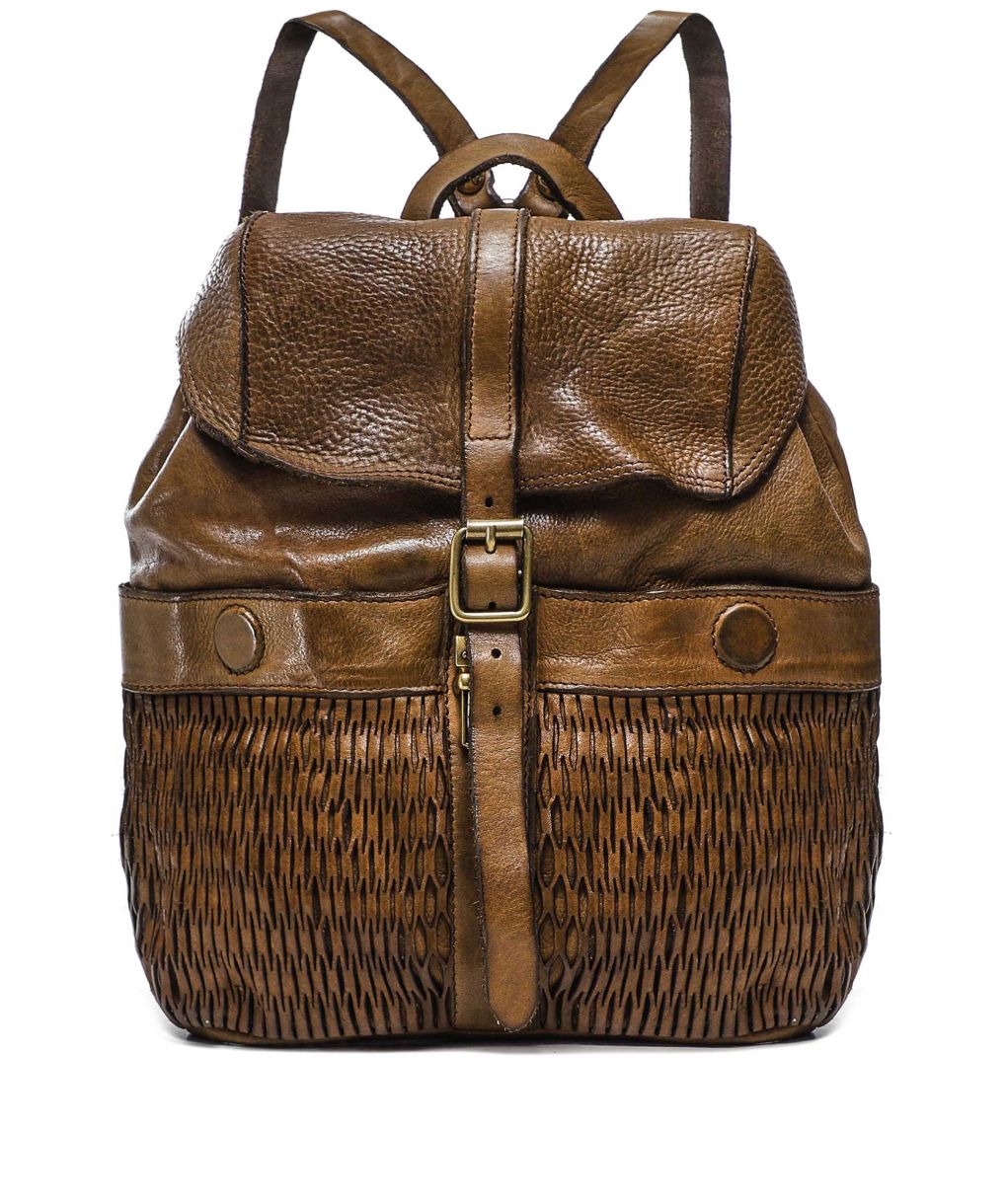 Campomaggi Woven Leather Backpack Backpack Marte Brown | Campomaggi main image 2