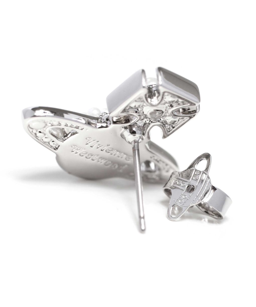 【関税&送料込】Vivienne Westwood Silver Balbina Earrings Wi Vivienne Westwood Balbina Stud Earrings | Silver | FARFETCH