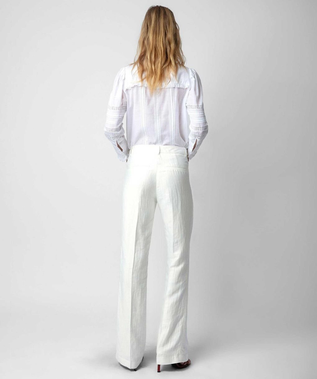 Zadig & Voltaire Linen Flared Pistol Trousers