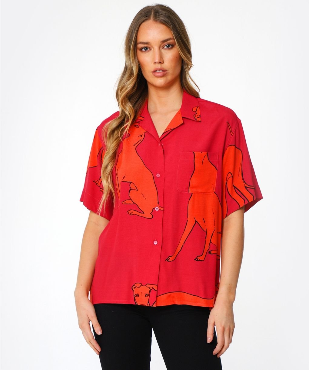 Paul Smith Pink Dog Print Shirt | Jules B
