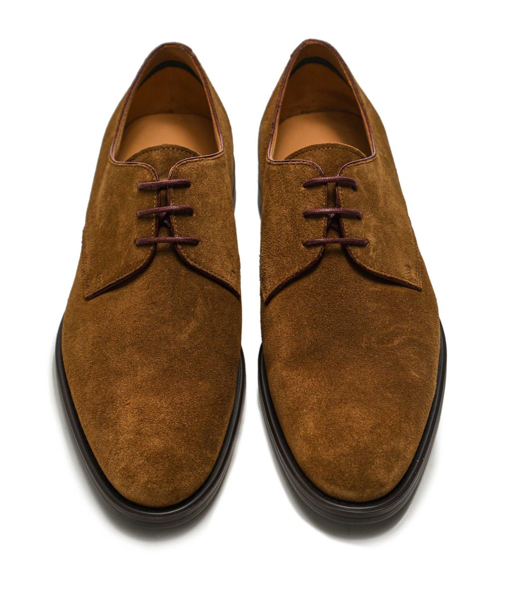 Paul Smith Tan Suede Bayard Derby Shoes display picture 1