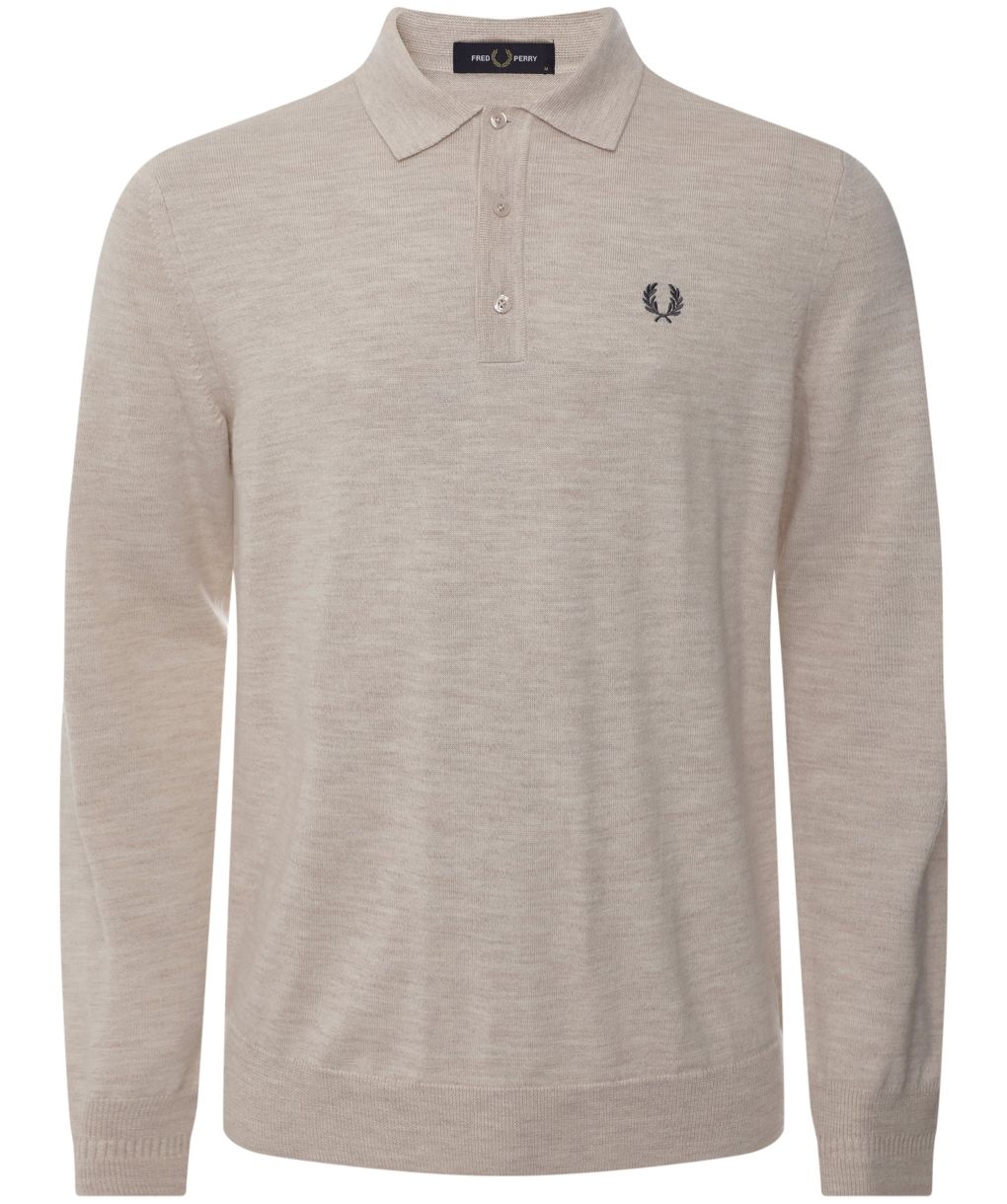 Fred Perry Knitted Long Sleeve Polo Shirt