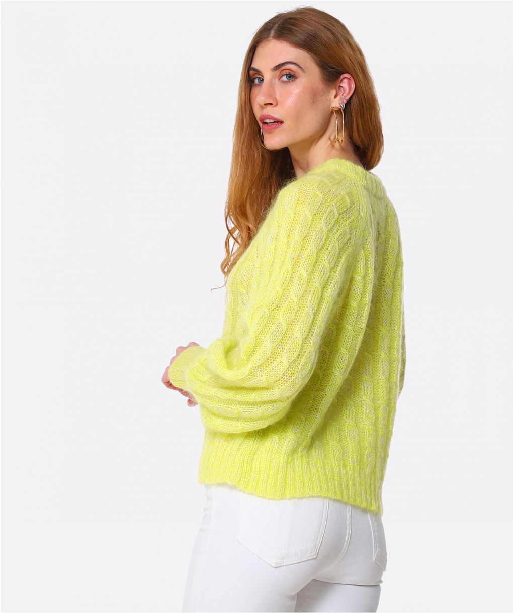 GANNI Yellow Mohair Knitted Cardigan | Jules B