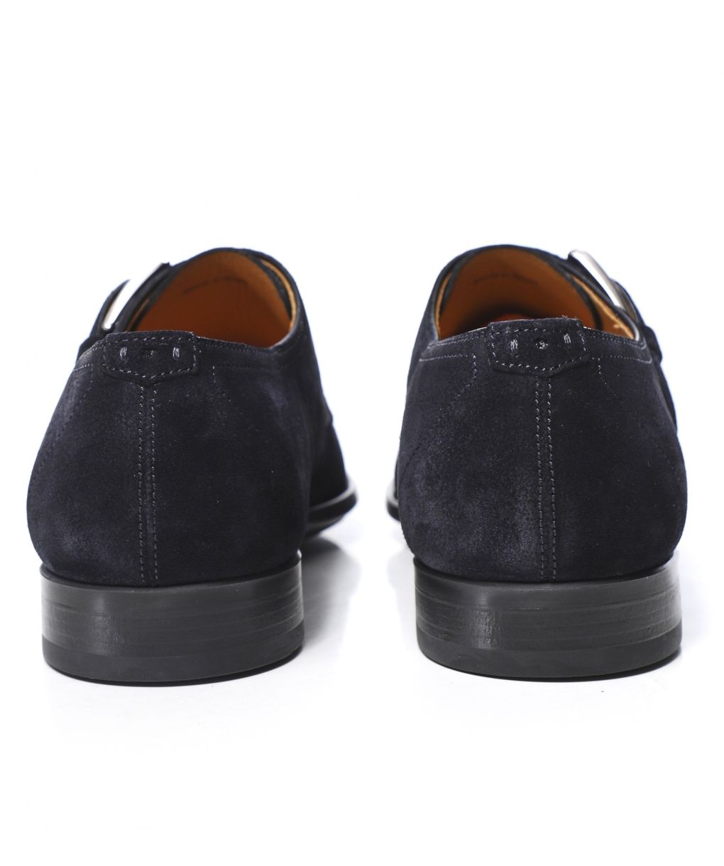 Magnanni Tomares Suede Monk Strap Shoes in Navy Suede Size 8 (41) Lucca II Men main image 4