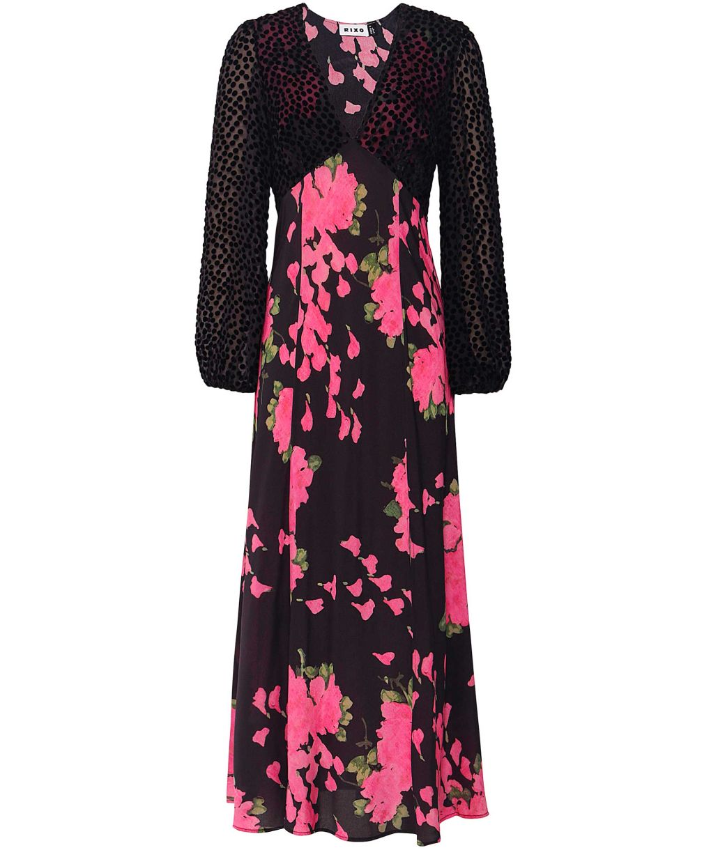RIXO Melanie Silk Midi Dress | Jules B