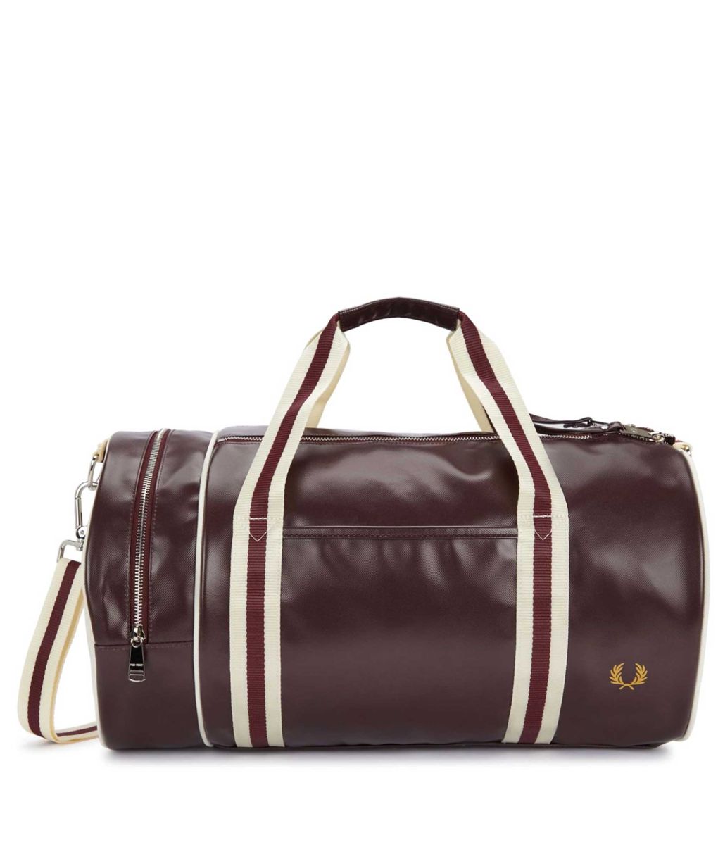 Fred Perry バーガンディ ショルダーバッグ　ピンバッジおまけ Fred Perry Classic Side Bag 【BLACK/ ECRU】 ※サイズご確認ください