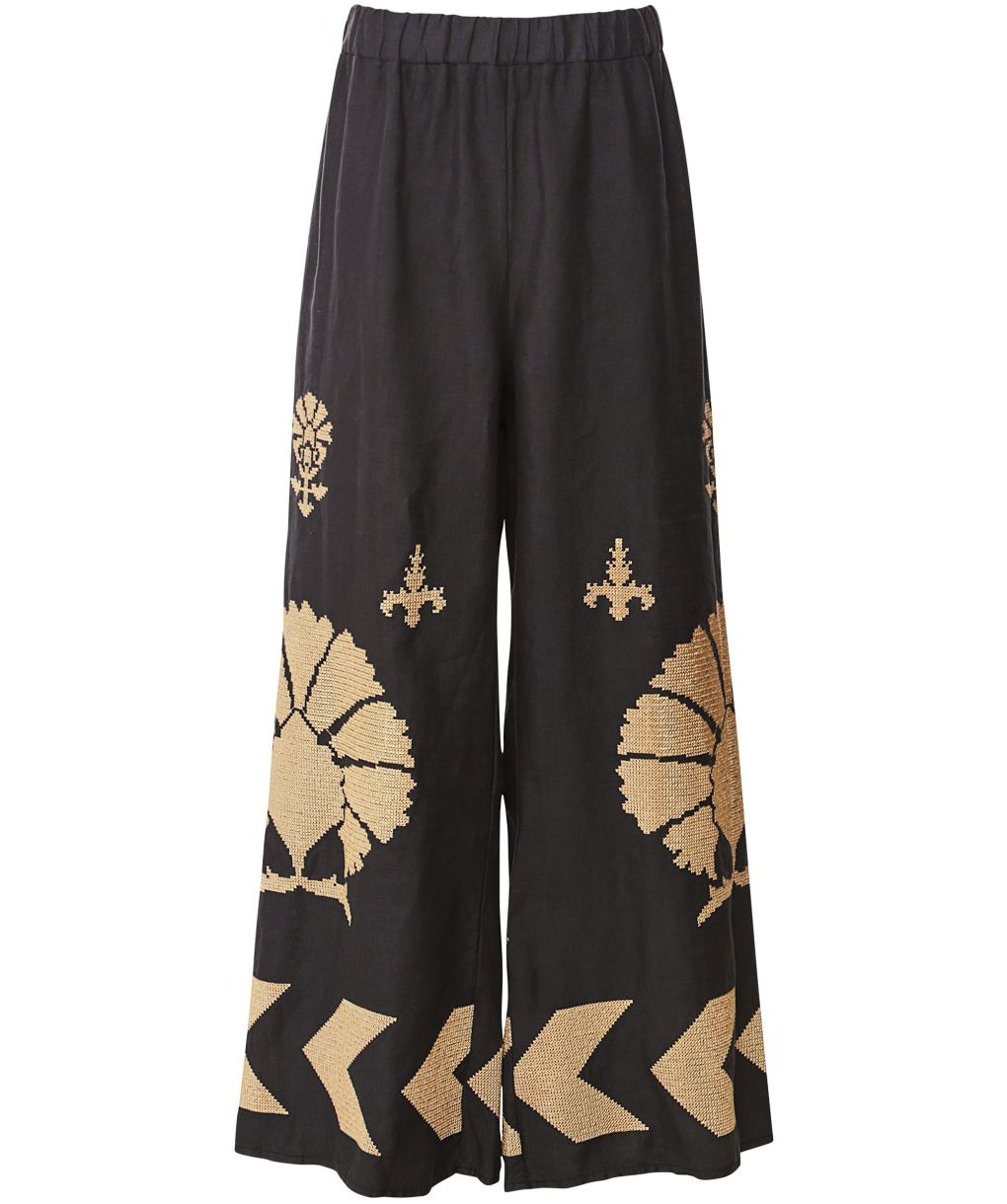 Greek Archaic Kori Linen Peacock Pants | Jules B