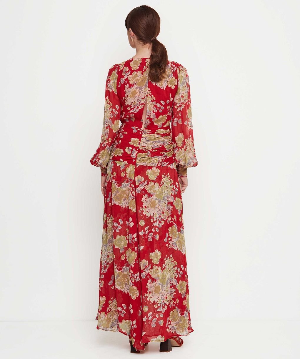 RIXO Meera Floral Plunge V-Neck Maxi Dress | Jules B