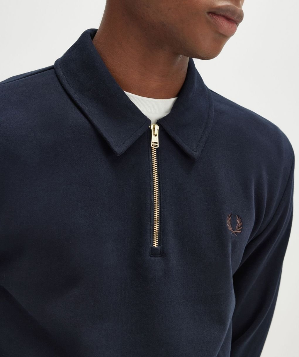 Fred Perry Navy Half-Zip Smock Sweatshirt