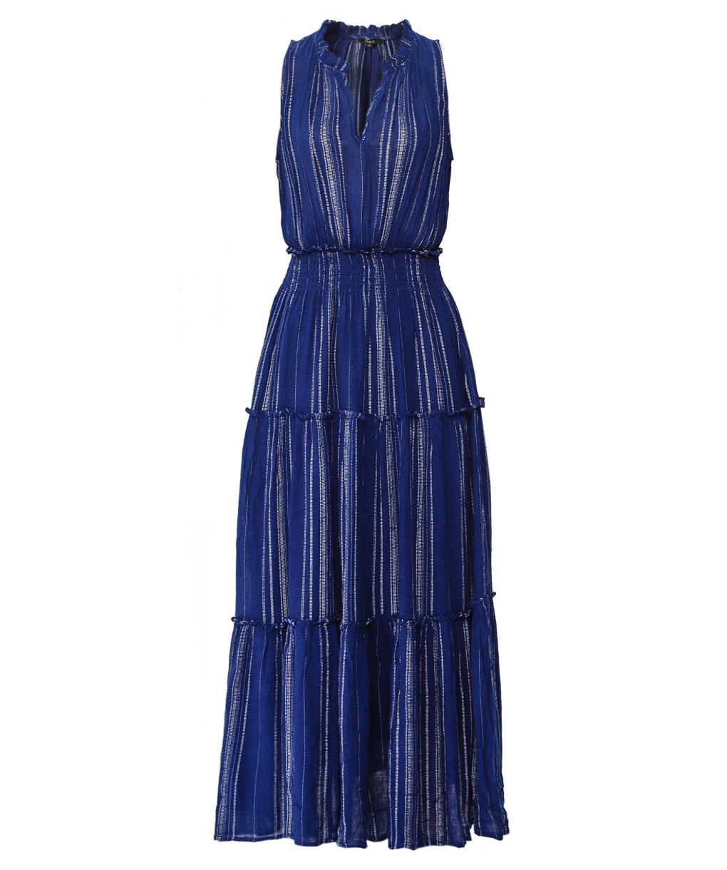 Rails Blue Loulou Linen-Blend Maxi Dress
