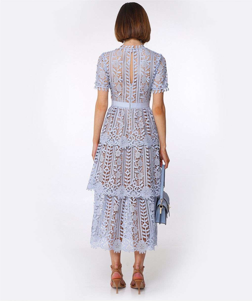 knee length dresses for ladies Oscar de la Renta Floral Guipure Lace Dress – Runway Catalog main image 0
