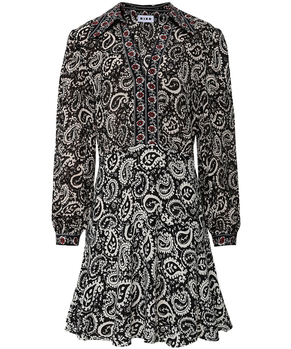 RIXO Indy Paisley Silk Mini Dress | Jules B