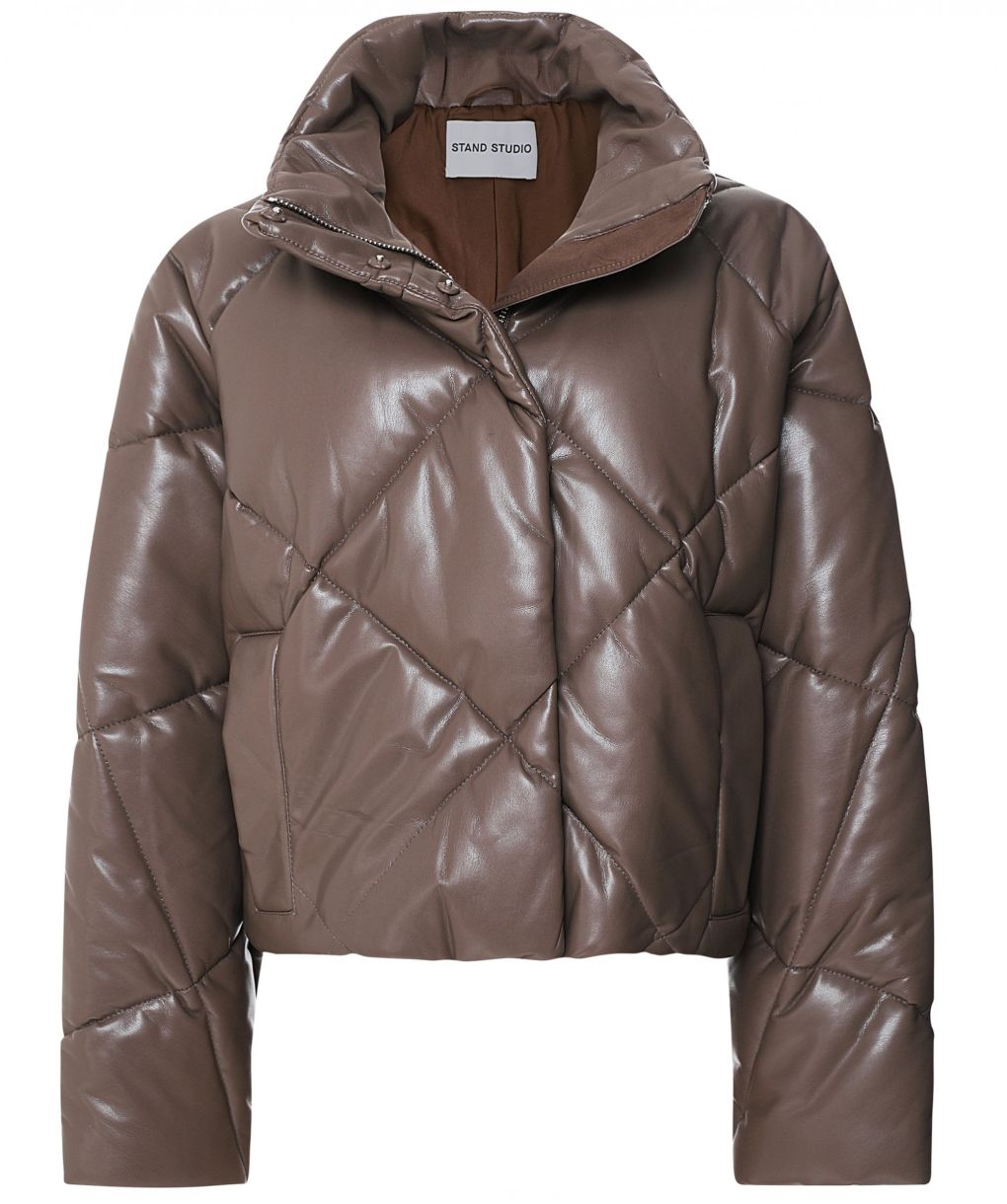 Stand Studio Brown Faux Leather Aina Jacket | Jules B