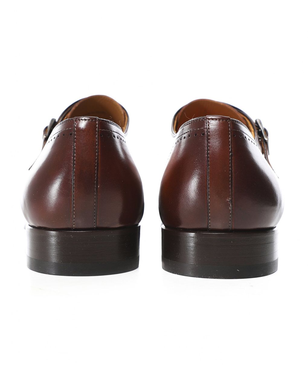 Magnanni Brown Leather Double Monk Strap Shoes | Jules B