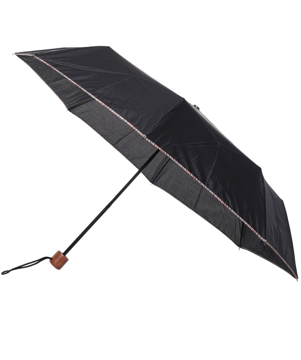 Paul Smith Black Compact Signature Stripe Trim Umbrella | Jules B