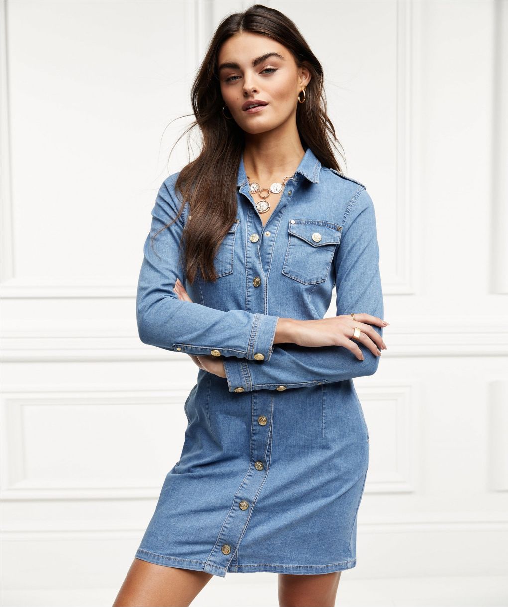 Holland Cooper Blue Denim Shirt Dress Jules B