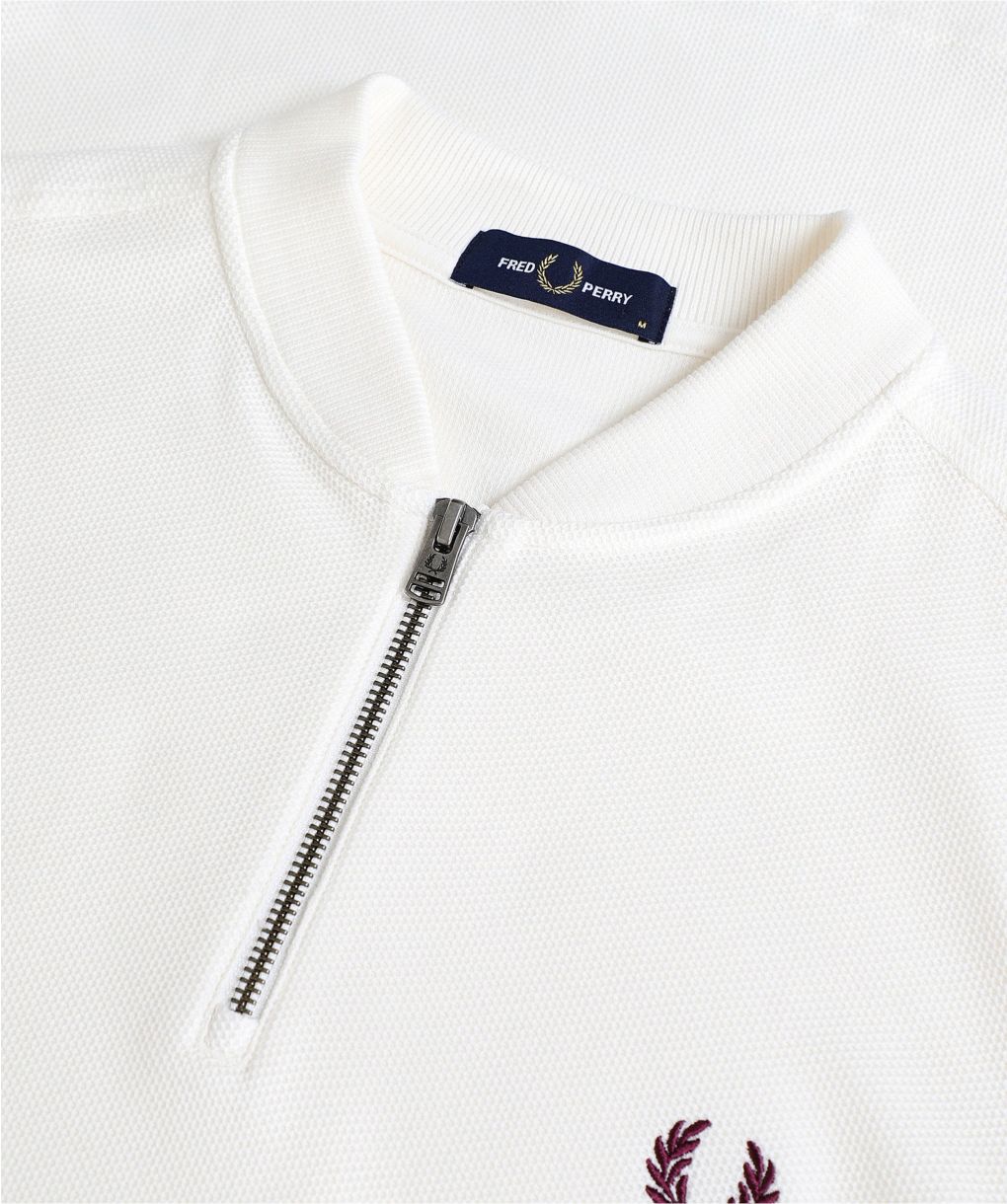 Tシャツ・カットソー FRED PERRY Woman Polo Shirt White G9171 129 Fred Perry White Tipped Cuff Zip Neck Polo Shirt M1623 129