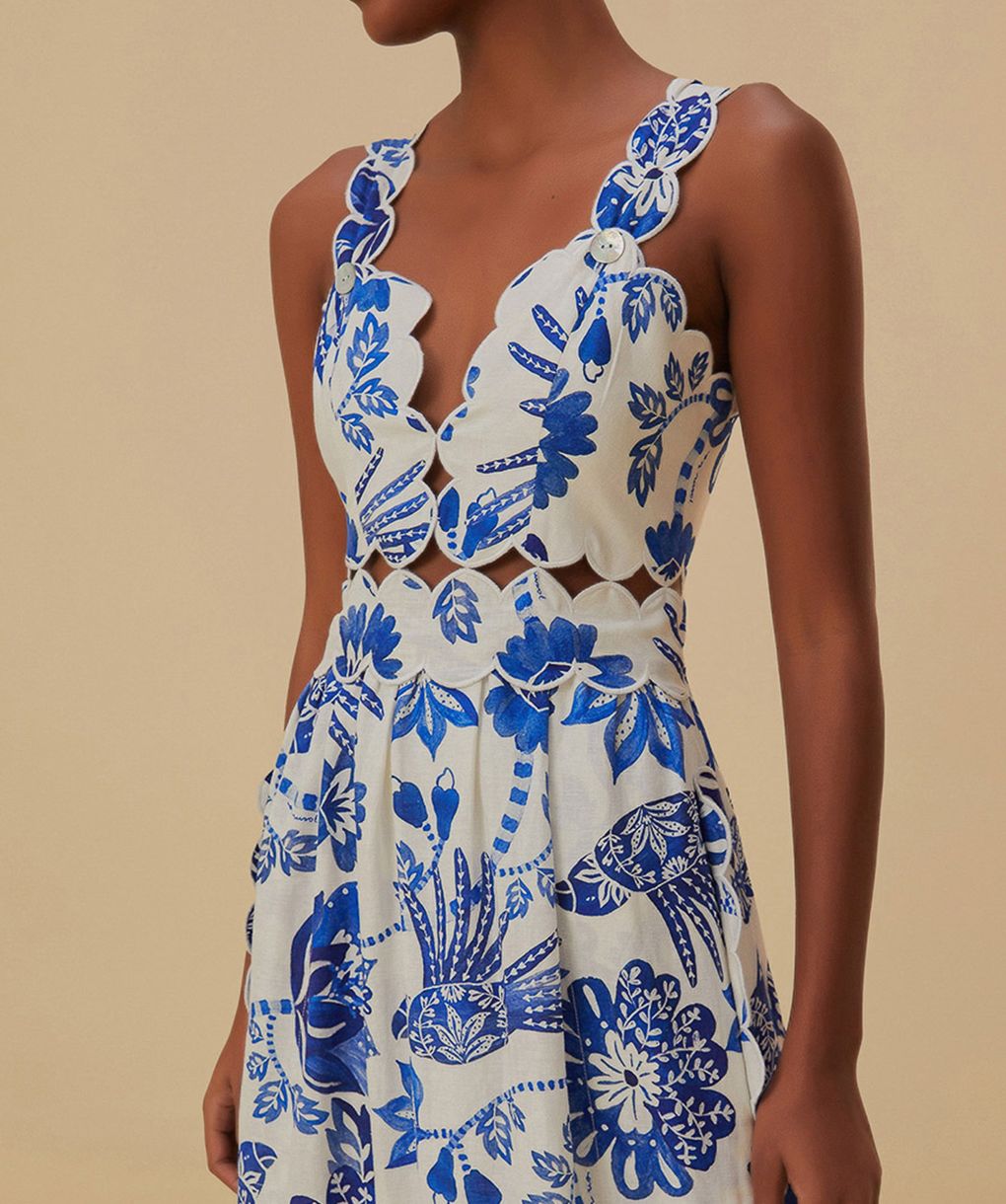 Farm Rio Flowerful Birds Midi Dress
