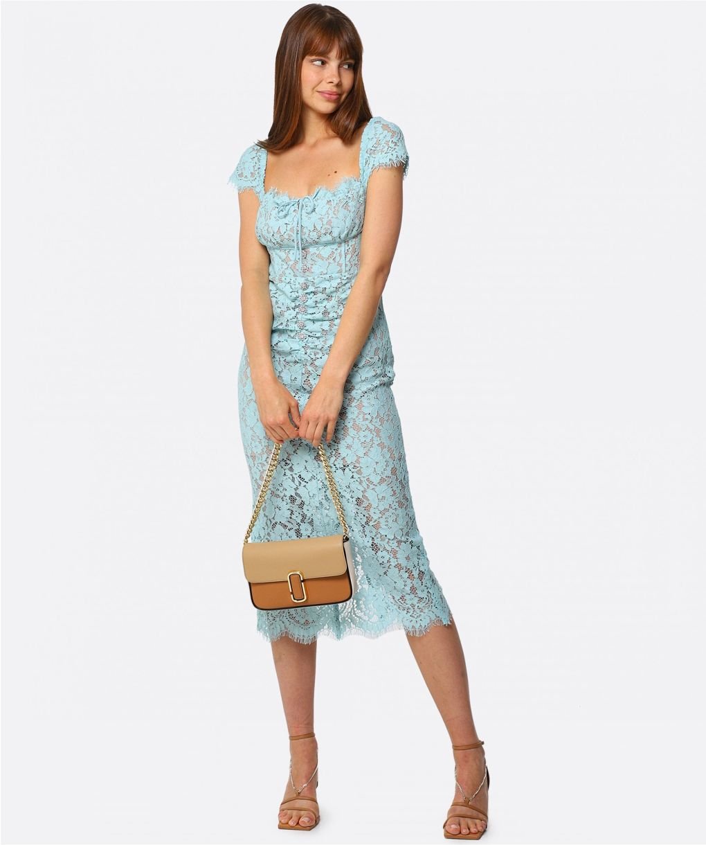 ワンピース SELF PORTRAIT DRESS (PF25118SW) Blue Floral Silk Twill Midi Dress – self-portrait-US
