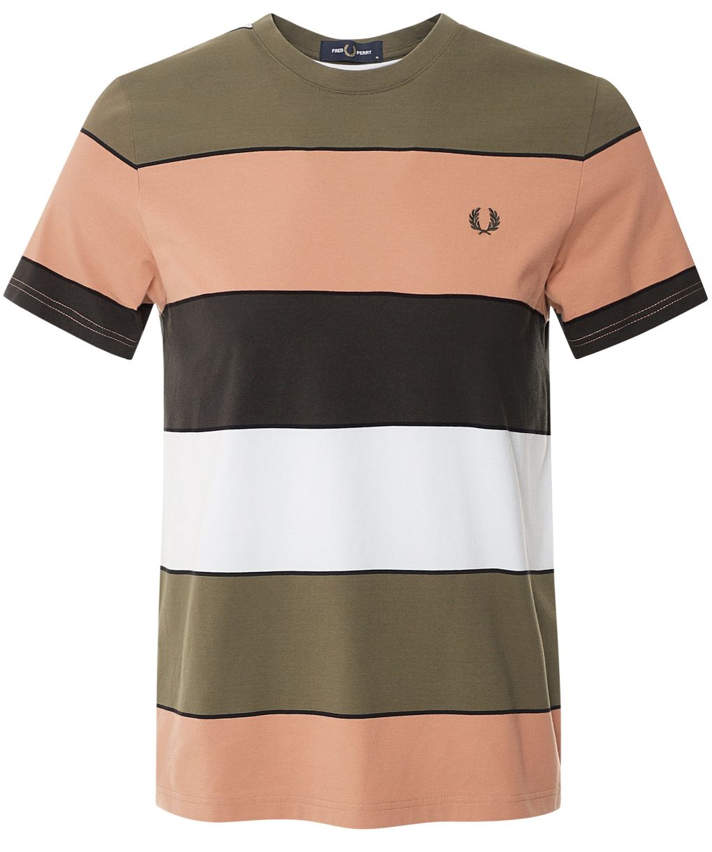 Fred Perry Light Rust Bold Stripe T-Shirt | Jules B