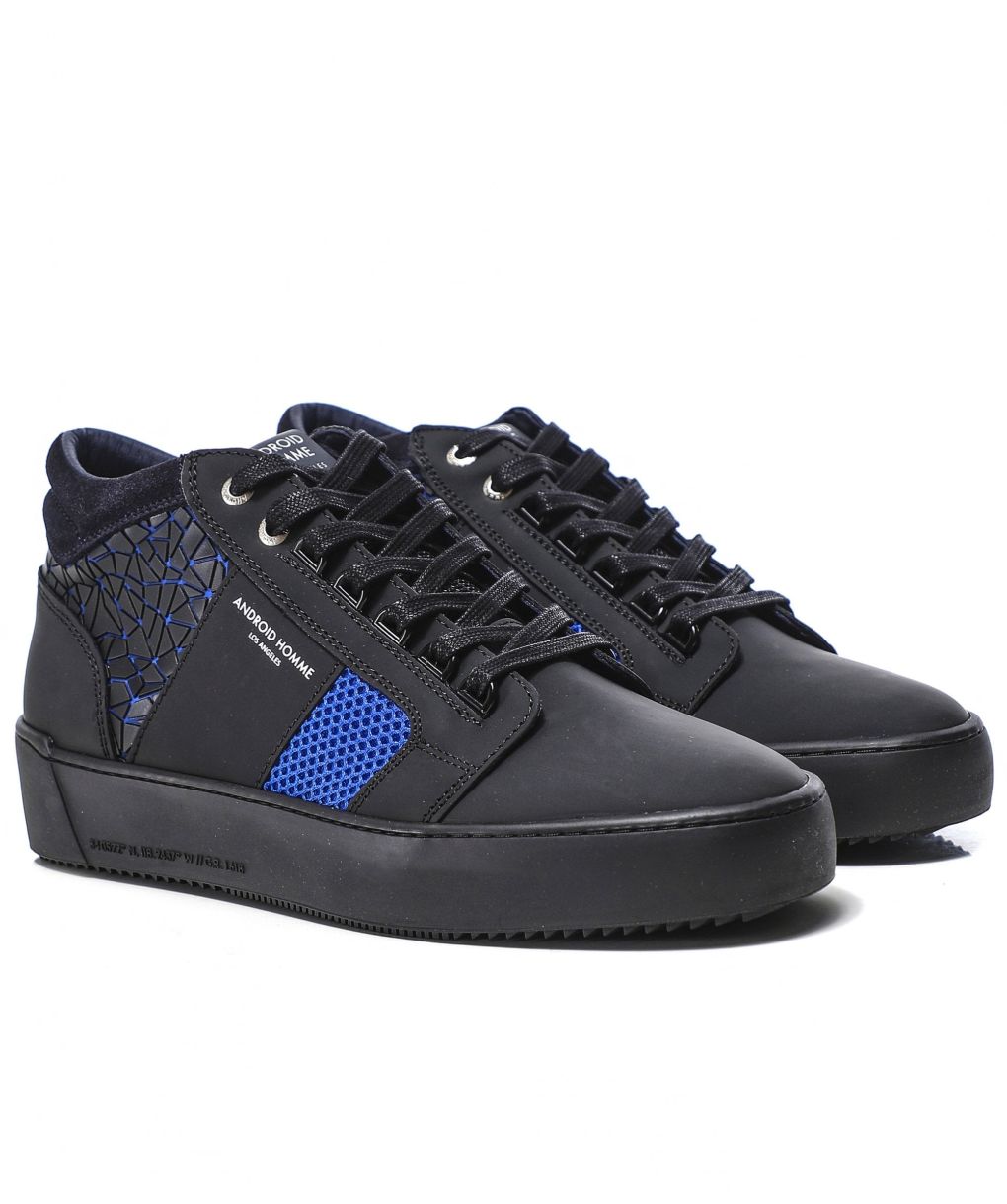 Android Homme Oxford Style Shoe Android Homme Black Leather Mock Croc Zuma Sneakers | Jules B main image 2