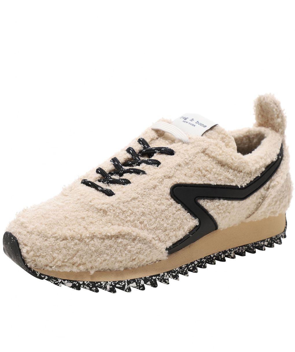 Rag and Bone Beige Recycled Sherpa Retro Sneakers | Jules B
