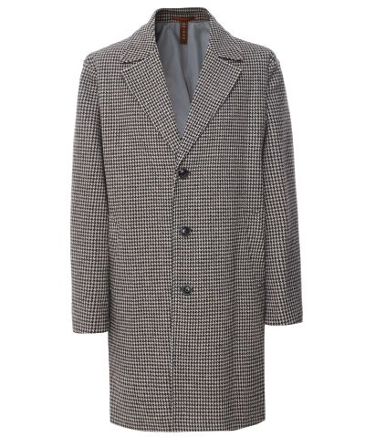 J. Blades Brown Virgin Wool Gun Club Check Overcoat | Jules B