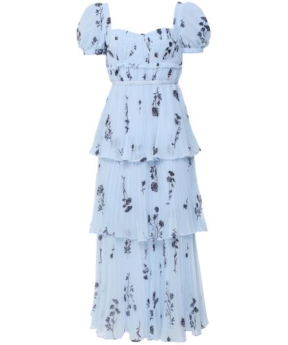 white christmas dresses RENT Self Portrait Chiffon Tiered Midi Dress (RRP £380) main image 0