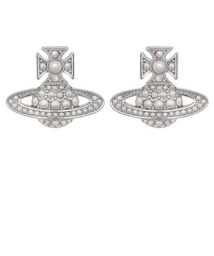 【関税&送料込】Vivienne Westwood Silver Balbina Earrings Wi Vivienne Westwood Balbina Stud Earrings | Silver | FARFETCH